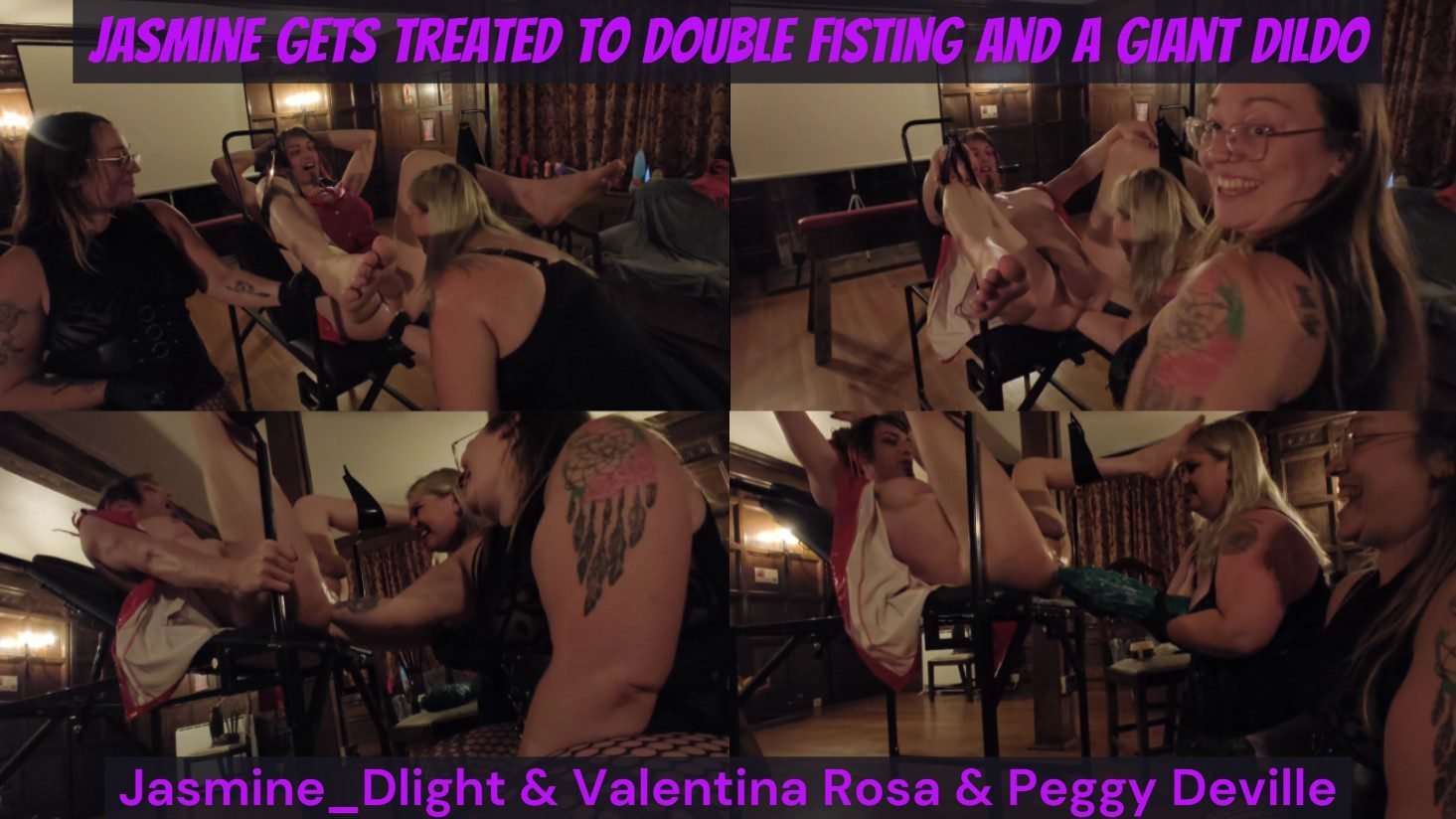 Jasmine dlight Valentina Rosa Peggy Deville Jasmine gets treated to Double fisting and a giant Dildo